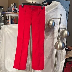 Vibrant Red Flare Pants